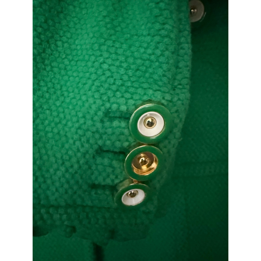 Women's Juicy Couture Green Pea Coat L with Gold Buttons - Picture 5 of 7